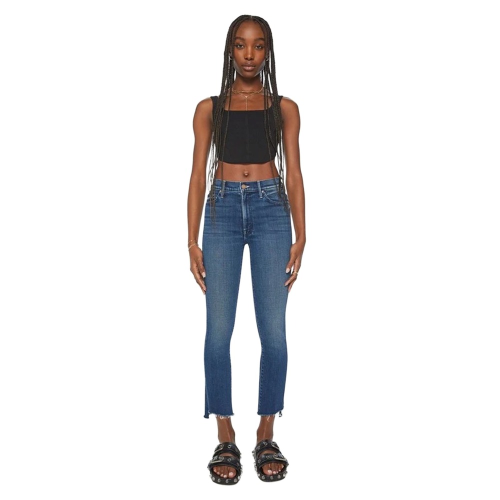 240$ MOTHER The Insider Crop Step Fray Good For You Jeans Women's Size 26 US 2